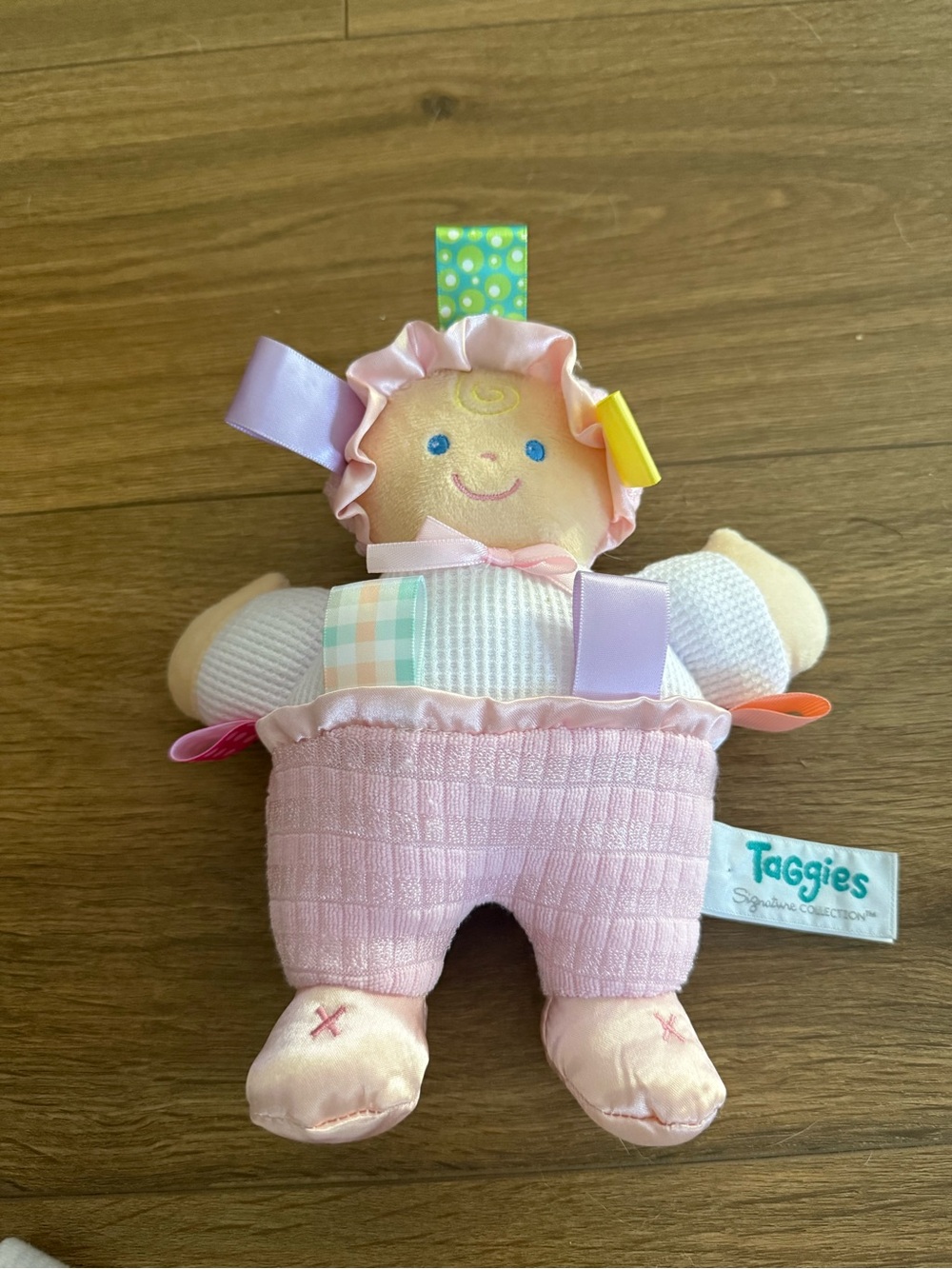 Taggies Signature Collection stuffed doll plush pink white washable TG22198